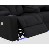 Electric Recliner Stylish Rhino Fabric Black 1 Seater Lounge Armchair with LED Features - Image 7
