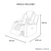 Electric Recliner Stylish Rhino Fabric Black 1 Seater Lounge Armchair with LED Features - Image 2