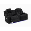 3+2 Seater Electric Recliner Stylish Rhino Fabric Black Lounge Armchair with LED Features - Image 4