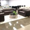 3+2+1 Seater Genuine Leather Upholstery Deep Quilting Pocket Spring Button Studding Sofa Lounge Set for Living Room Couch In Brown Colour - Image 2