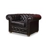 3+2+1 Seater Genuine Leather Upholstery Deep Quilting Pocket Spring Button Studding Sofa Lounge Set for Living Room Couch In Brown Colour - Image 5