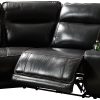 6 Seater Corner Sofa with Genuine Leather Black Armless Recliners Straight Console Lounge Set for Living Room - Image 4
