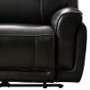 6 Seater Corner Sofa with Genuine Leather Black Armless Recliners Straight Console Lounge Set for Living Room - Image 5