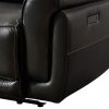 6 Seater Corner Sofa with Genuine Leather Black Armless Recliners Straight Console Lounge Set for Living Room - Image 6