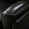6 Seater Corner Sofa with Genuine Leather Black Armless Recliners Straight Console Lounge Set for Living Room - Image 7