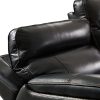 6 Seater Corner Sofa with Genuine Leather Black Armless Recliners Straight Console Lounge Set for Living Room - Image 8