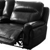 6 Seater Corner Sofa with Genuine Leather Black Armless Recliners Straight Console Lounge Set for Living Room - Image 9