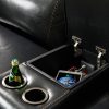 6 Seater Corner Sofa with Genuine Leather Black Armless Recliners Straight Console Lounge Set for Living Room - Image 10