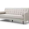 Sofa Bed 3 Seater Button Tufted Lounge Set for Living Room Couch in Fabric Beige Colour - Image 3