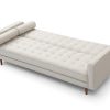Sofa Bed 3 Seater Button Tufted Lounge Set for Living Room Couch in Fabric Beige Colour - Image 4