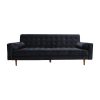Sofa Bed 3 Seater Button Tufted Lounge Set for Living Room Couch in Velvet Black Colour - Image 2