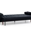 Sofa Bed 3 Seater Button Tufted Lounge Set for Living Room Couch in Velvet Black Colour - Image 5