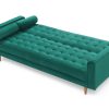 Sofa Bed 3 Seater Button Tufted Lounge Set for Living Room Couch in Velvet Green Colour - Image 2