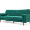 Sofa Bed 3 Seater Button Tufted Lounge Set for Living Room Couch in Velvet Green Colour - Image 3