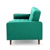 Sofa Bed 3 Seater Button Tufted Lounge Set for Living Room Couch in Velvet Green Colour - Image 5