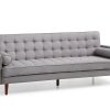 Sofa Bed 3 Seater Button Tufted Lounge Set for Living Room Couch in Fabric Grey Colour - Image 2