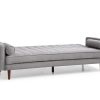 Sofa Bed 3 Seater Button Tufted Lounge Set for Living Room Couch in Fabric Grey Colour - Image 3