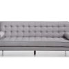 Sofa Bed 3 Seater Button Tufted Lounge Set for Living Room Couch in Fabric Grey Colour - Image 5