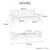 Sofa Bed 3 Seater Button Tufted Lounge Set for Living Room Couch in Fabric Grey Colour - Image 6
