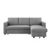 Murry 2 Seater Sofa Bed With Pull Out Storage Corner Lounge Set In Grey With Chaise - Image 4