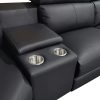 Washington Genuine Leather 6 Seater Corner Sofa With 2 Electric Recliners And Reversible Console - Image 7