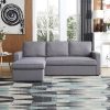 3 Seater Sofa Bed with pull Out Storage Corner Chaise Lounge Set in Grey - Image 5