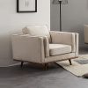 Single Seater Armchair Sofa Modern Lounge Accent Chair in Beige Fabric with Wooden Frame - Image 3