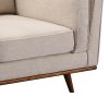 Single Seater Armchair Sofa Modern Lounge Accent Chair in Beige Fabric with Wooden Frame - Image 6