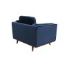 Single Seater Armchair Sofa Modern Lounge Accent Chair in Soft Blue Velvet with Wooden Frame - Image 4