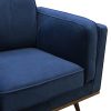 Single Seater Armchair Sofa Modern Lounge Accent Chair in Soft Blue Velvet with Wooden Frame - Image 5