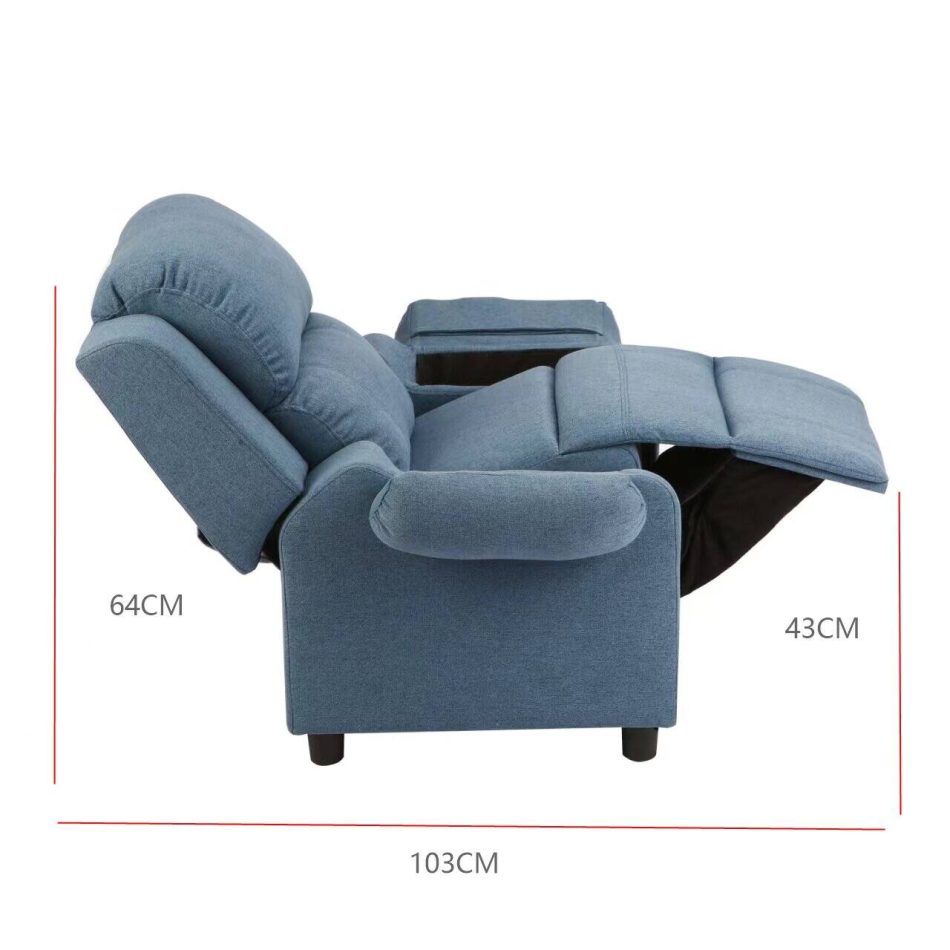 Erika Blue Kids Recliner Sofa Chair Blue Lounge Couch Armchair Childrens - Image 9