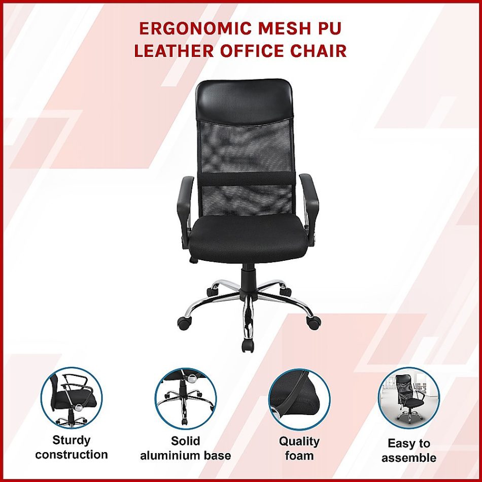 Ergonomic Mesh PU Leather Office Chair - Image 3