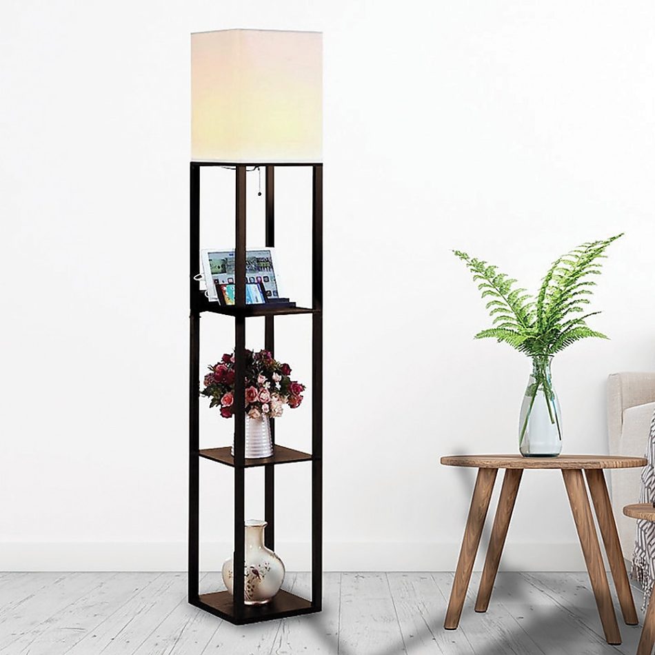 Shelf Floor Lamp - Shade Diffused Light Source with Open-Box Shelves - Image 2