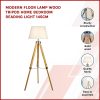 Modern Floor Lamp Wood Tripod Home Bedroom Reading Light 145cm - Image 3