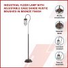 Industrial Floor Lamp with Adjustable Cage Shade Rustic Brushed in Bronze Finish - Image 3