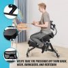 Ergonomic Kneeling Posture Chair with Backrest Adjustable Height and Casters - Image 7