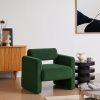Lilah Modern Boucle Fabric Armchair - Basil Green - Image 2