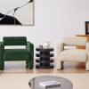 Lilah Modern Boucle Fabric Armchair - Basil Green - Image 4