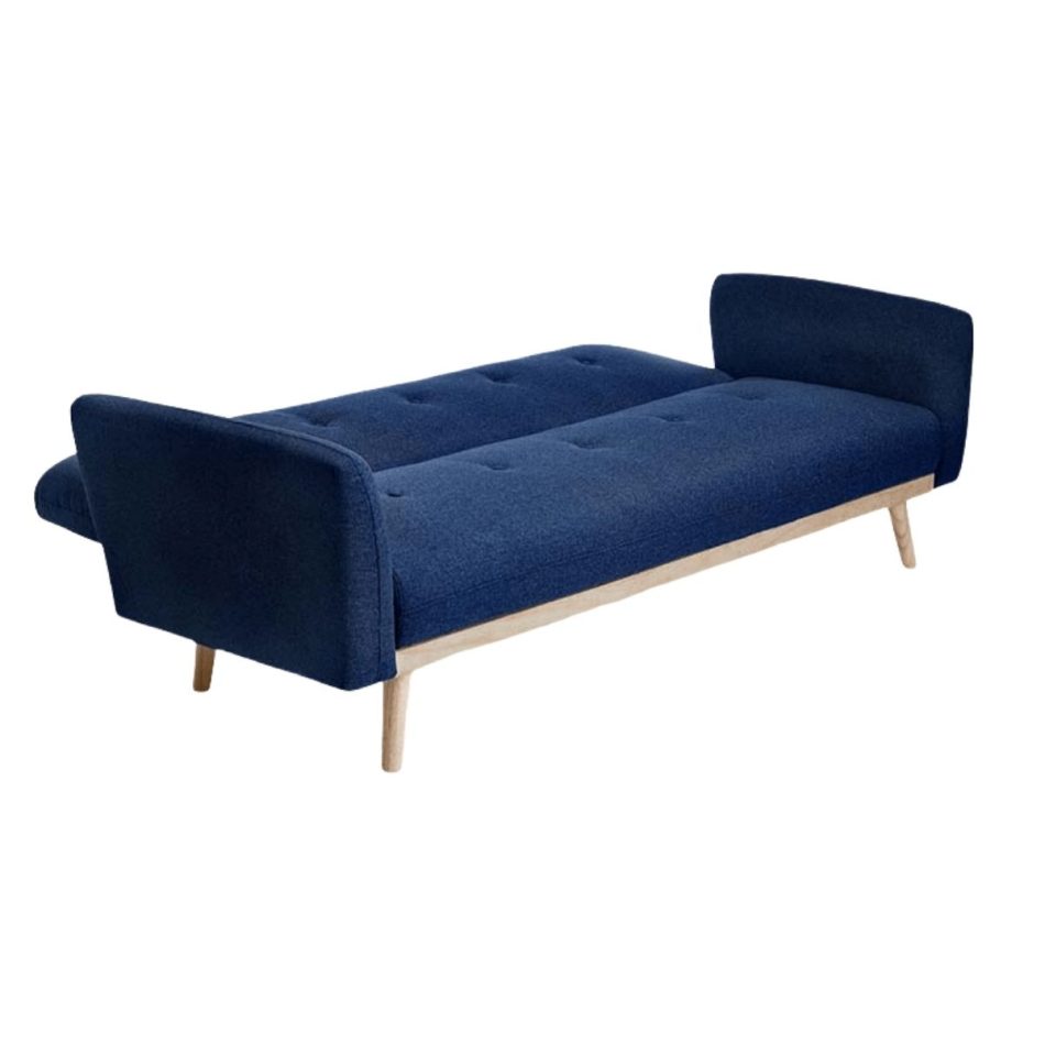 Nicholas 3-Seater Blue Foldable Sofa Bed - Image 5