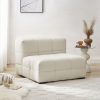 Travis White Boucle Fabric Armchair - Image 3