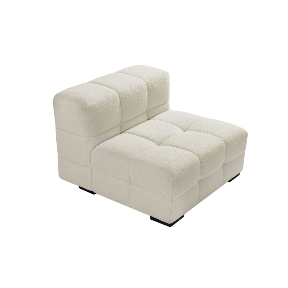 Travis White Boucle Fabric Armchair - Image 6