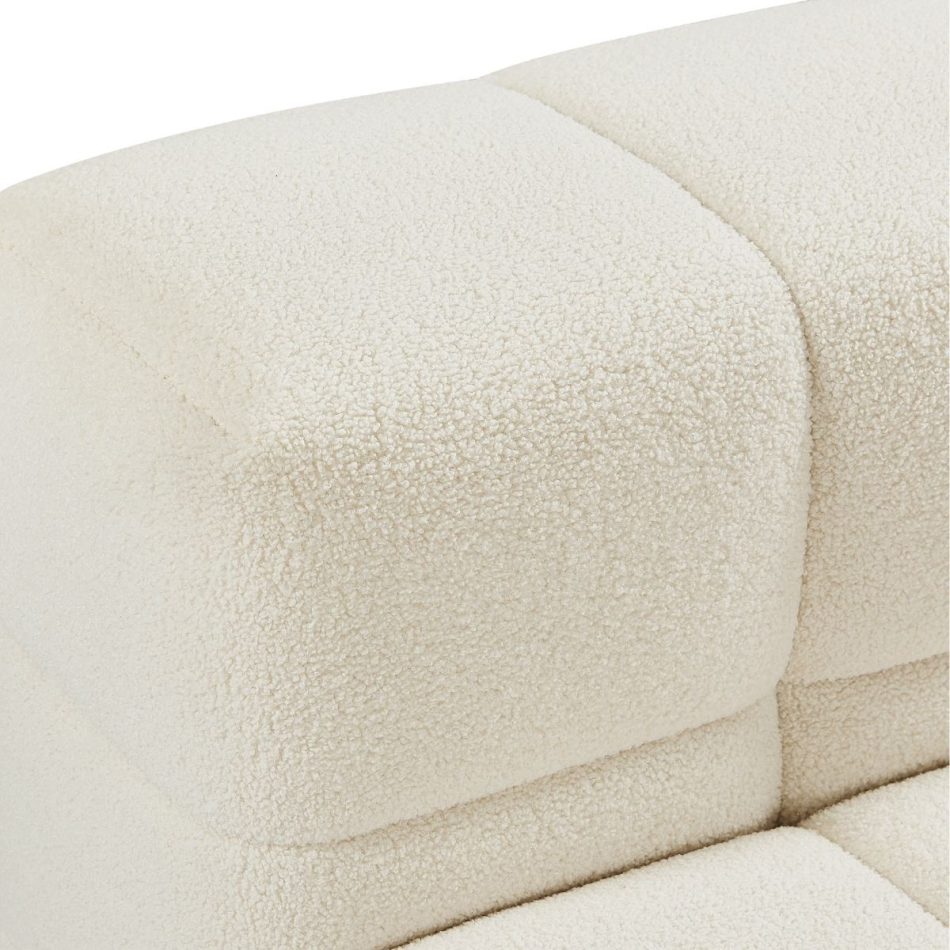 Travis White Boucle Fabric Armchair - Image 9