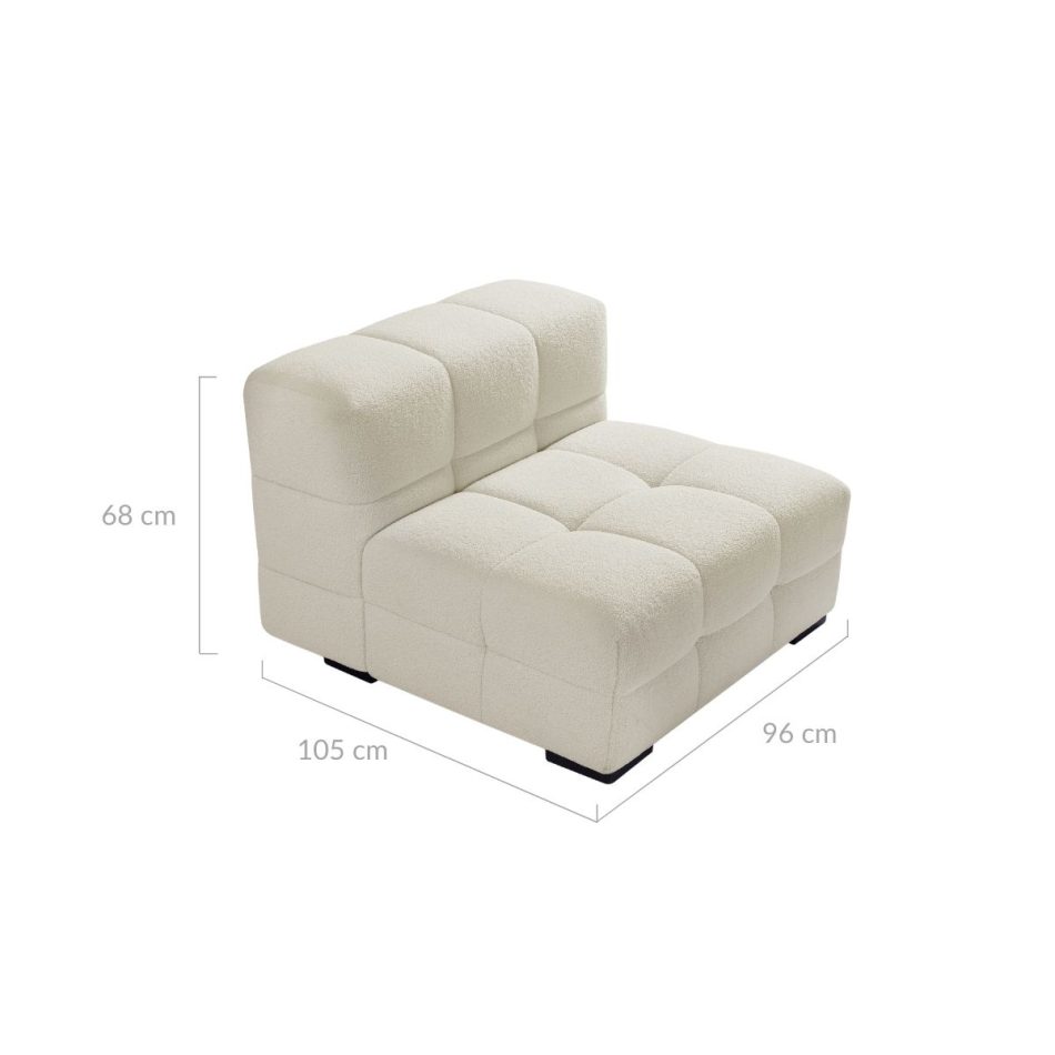 Travis White Boucle Fabric Armchair - Image 11