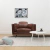Single Seater Armchair Faux Leather Sofa Modern Lounge Accent Chair in Brown with Wooden Frame - Image 5