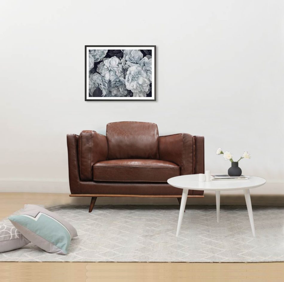 Single Seater Armchair Faux Leather Sofa Modern Lounge Accent Chair in Brown with Wooden Frame - Image 5