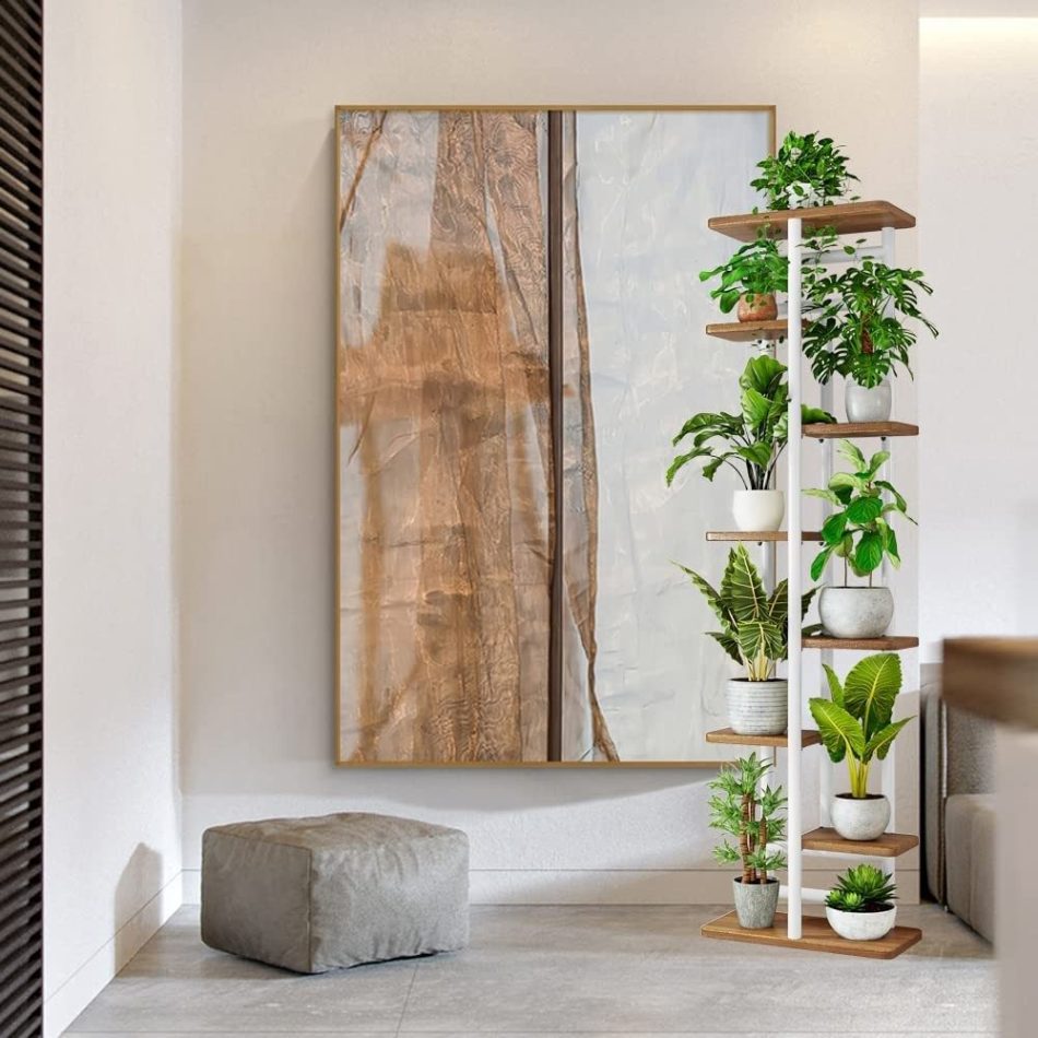 Plant Stand 8 Tier 9 Potted Indoor Plant Shelf Multiple Stands for Garden Corner Balcony Living Room (8Tier 9 Potted-Dark Wood Grain) - Image 8