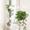 7-Layer Plant Stands Tension Pole Height Adjustable 230-290Cm Metal Pot Hanging Flower Display Rack with 6 Trays and Hanging Hook for Indoor Balcony Patio - Image 8