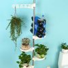 5-Tier Tension Rod Plant Holder Pole, Flower Display Stand Rack Stainless Steel Decorative Shelf, Ivory - Image 7