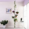 5-Tier Tension Rod Plant Holder Pole, Flower Display Stand Rack Stainless Steel Decorative Shelf, Ivory - Image 2