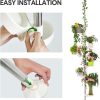 7-Layer Plant Stands Tension Pole Height Adjustable 230-290Cm Metal Pot Hanging Flower Display Rack with 6 Trays and Hanging Hook for Indoor Balcony Patio - Image 5